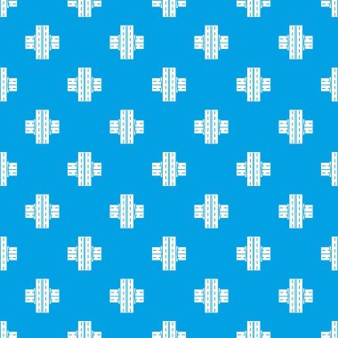 Yol desen vektör kesintisiz mavi üzerinde köprü