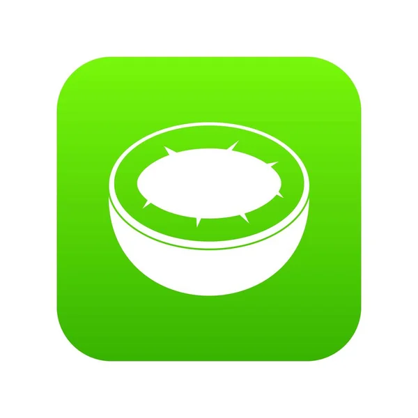 Metade do ícone de coco verde digital — Vetor de Stock