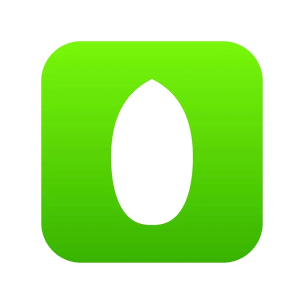 Pecan ícone porca verde digital — Vetor de Stock