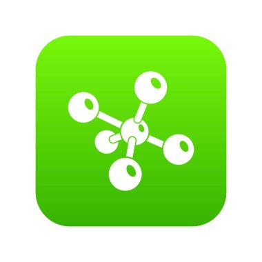Molekül kimya yeşil simge vektör