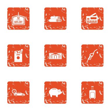 Banka iskonto simgeler kümesi, grunge tarzı