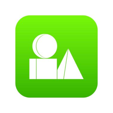 Tuğla simgesi dijital yeşil kutu