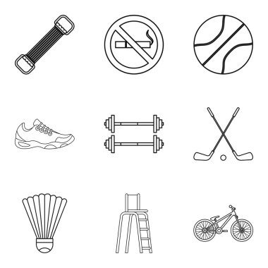 Yüzeysellik Icons set, anahat stili