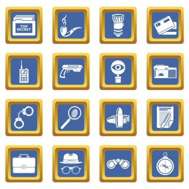 Casus simgeler kümesi mavi kare vektör