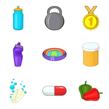 Sağlık Icons set, karikatür tarzı sürdürmek