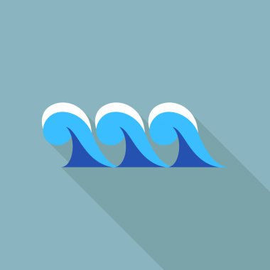 Akış dalga simgesi, düz stil