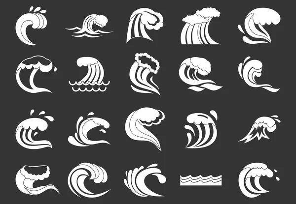 Wave icon set сірий вектор — стоковий вектор