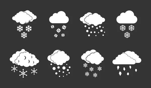 Snow cloud icon set grey vector — Stock Vector