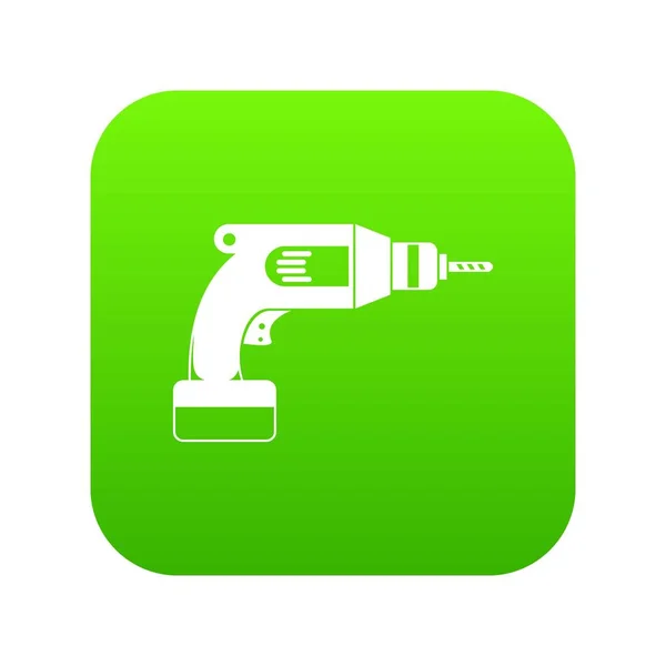 Ícone de broca verde digital — Vetor de Stock