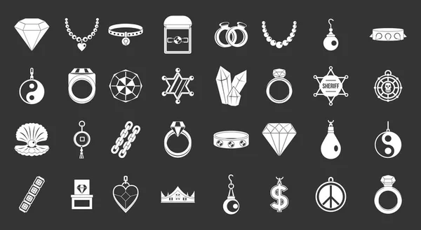 Sieraden pictogrammenset grijs vector — Stockvector