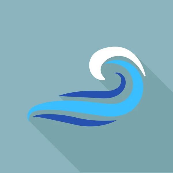 Rewing wave icon, flat style — стоковый вектор