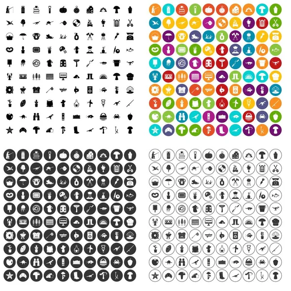 100 icônes de passe-temps ensemble variante vectorielle — Image vectorielle