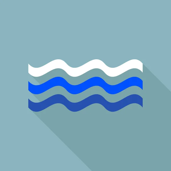 River icon, flat style — Stock Vector