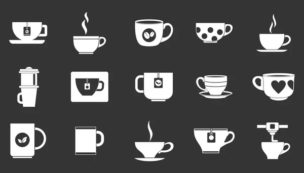 Cup icon set grey vector — Stock Vector