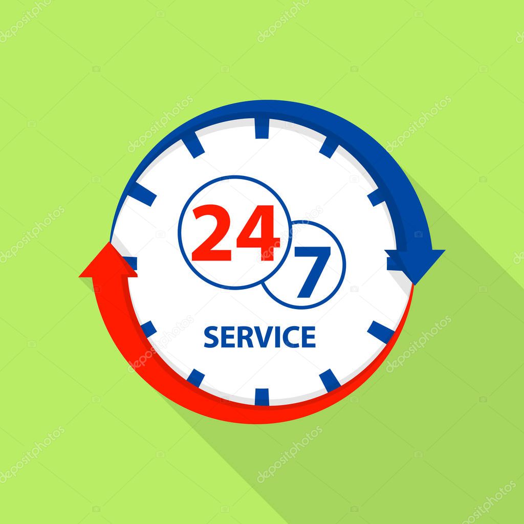 Business clock icon. Flat illustration of business clock vector icon for web
