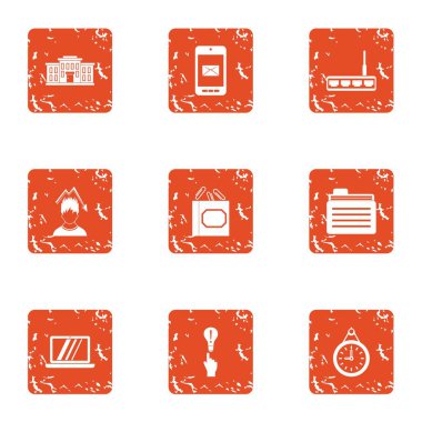 Cyber çalışma simgeler kümesi, grunge tarzı