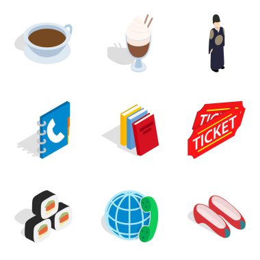 Terapötik Icons set, izometrik stili