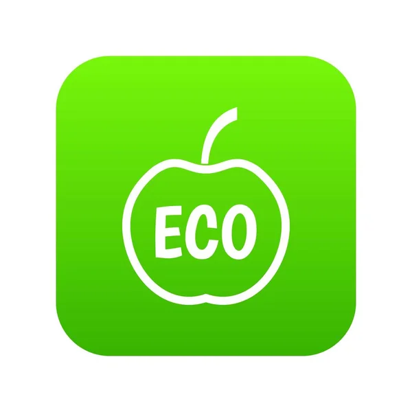 ЕКО значок яблука цифровий зелений — стоковий вектор