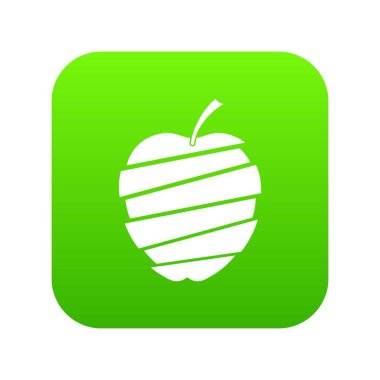 Dilimlenmiş elma simgesi dijital yeşil