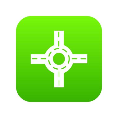 Dairesel kavşak yeşil simge vektör