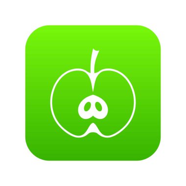 Yarım elma simgesi dijital yeşil