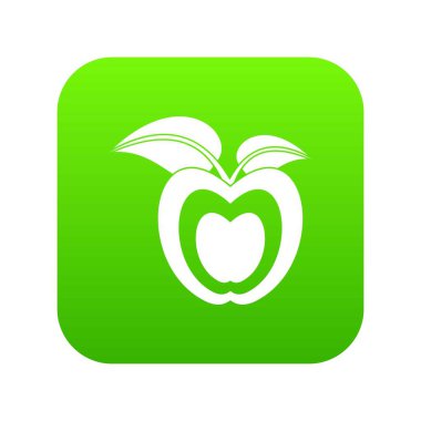 Apple ile simge dijital yeşil yaprakları.