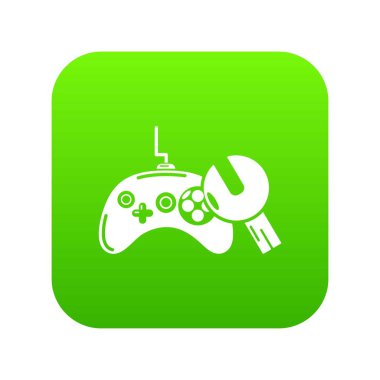 Gamepad onarım yeşil simge vektör