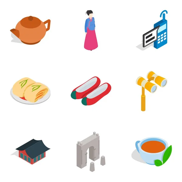 Algemene verbetering iconen set, isometrische stijl — Stockvector