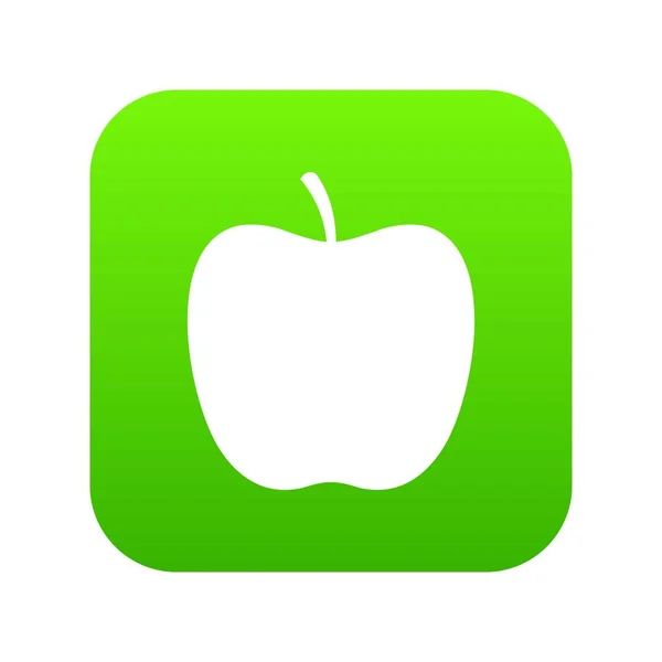 Glossy apple icon digital green — Stock Vector
