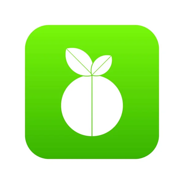 Round apple icon digital green — Stock Vector