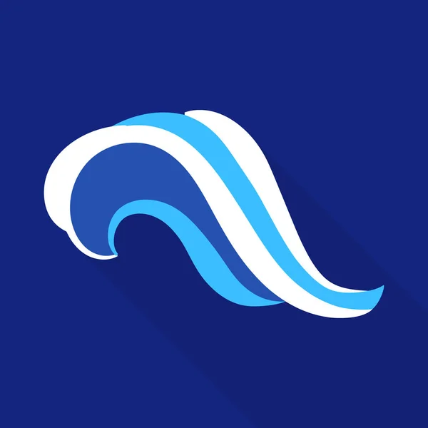 Icono de onda acuática, estilo plano — Vector de stock