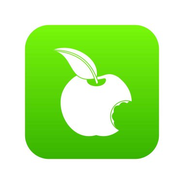 Isırıldı elma simgesi dijital yeşil