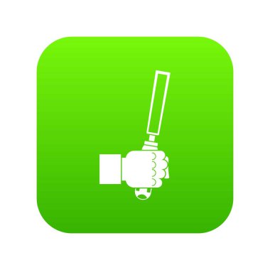 Adam hend simgesi aracında dijital yeşil kalem ucu