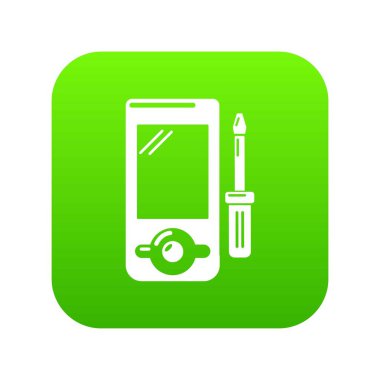 Oyuncu onarım yeşil simge vektör