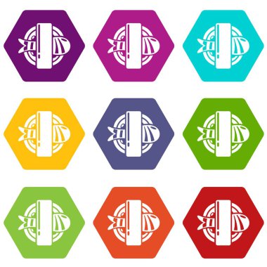 9 vektör suşi Icons set