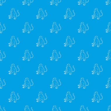 Nasalis maymun desen vektör kesintisiz mavi