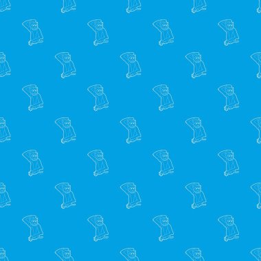 Düşünceli maymun desen vektör kesintisiz mavi