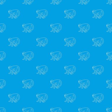 Capuchin desen vektör kesintisiz mavi