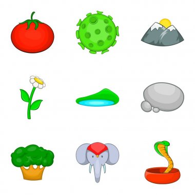 Yaban av Icons set, karikatür tarzı