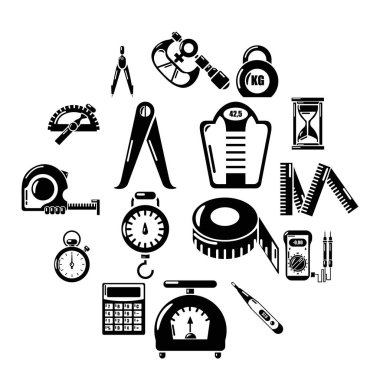 Ölçü hassas Icons set, basit tarzı