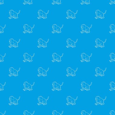 Gelada maymun desen vektör kesintisiz mavi