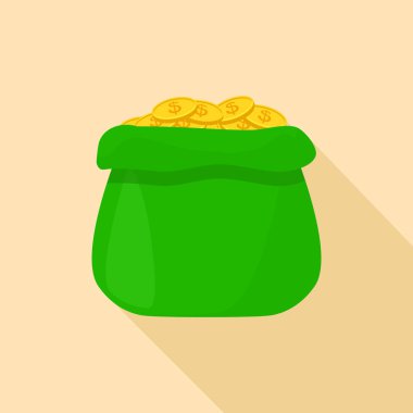 Para pot simgesi, düz stil