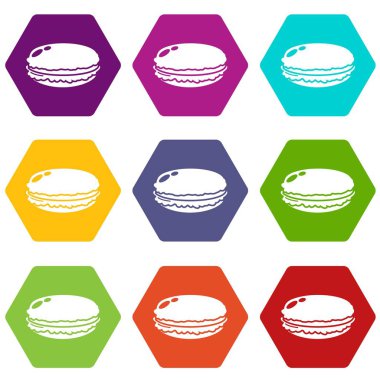 9 vektör macaroons Icons set