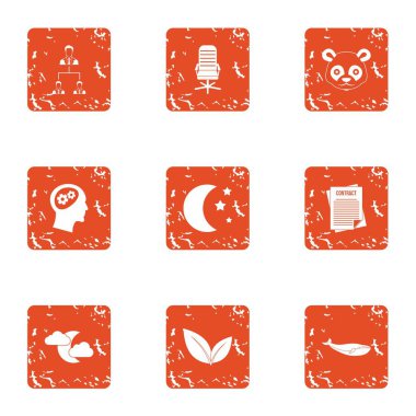 Akıllı bir şekilde simgeler kümesi, grunge tarzı