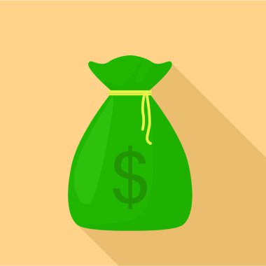 Para çantası simgesi, düz stil