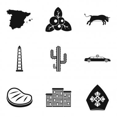 Yeme Icons set, basit tarzı