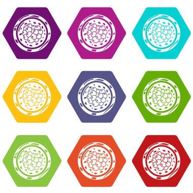 9 vektör suşi havyar Icons set