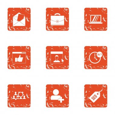 SEO posta simgeler kümesi, grunge tarzı