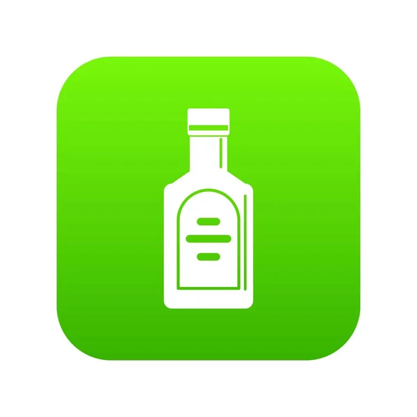 Fles whisky pictogram digitale groen — Stockvector