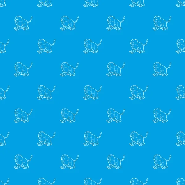 Gelada aap patroon vector naadloze blauw — Stockvector